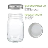 Hniuyun 12 Pack 16 oz Glass Regular Mouth Mason Jars with Lids, Clear view 7
