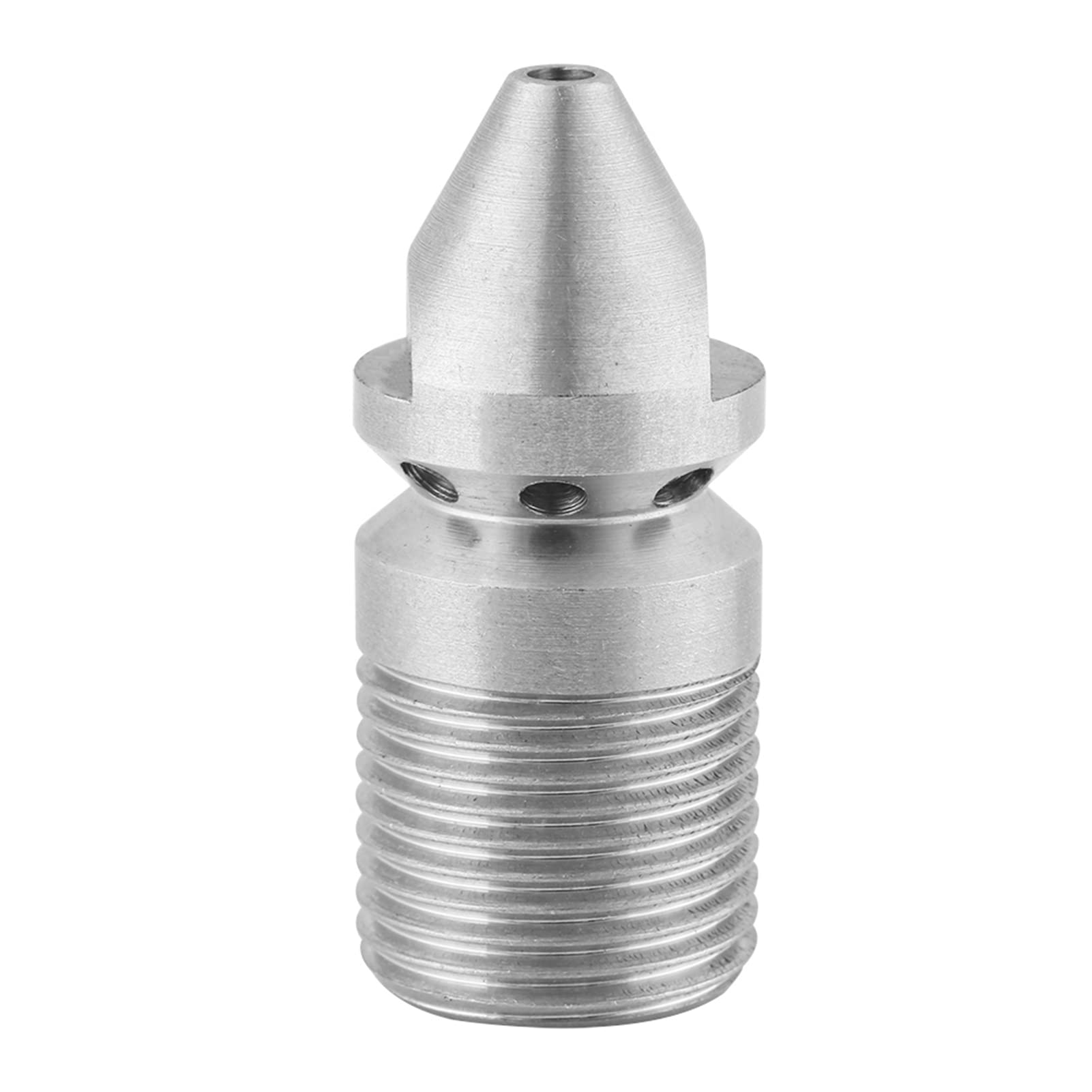 TICFOX Sewer Jetter Nozzle Stainless Steel SS304 Pressure Sewer Cleaning Pipe Drain Jetter Nozzle 3/8BSP Male Thread for Sewer and Drain Cleaning Jetter with 8 Backward Holes