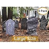 Halloween Yard Signs Tombstone Yard Stakes Gravestone Yard Sign Stake for Headstone decorations Halloween Decor Outdoor Lawn Decorations 6 Pack Tombstone Halloween Yard Decor for Graveyard Scary Scene