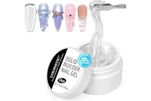 LOUINSTIC Builder Gel for Nails - No Sticky Poly Gel Hard Builder for Nails Extension Sculpture 3d Modeling Nail Art (20g, Clear)