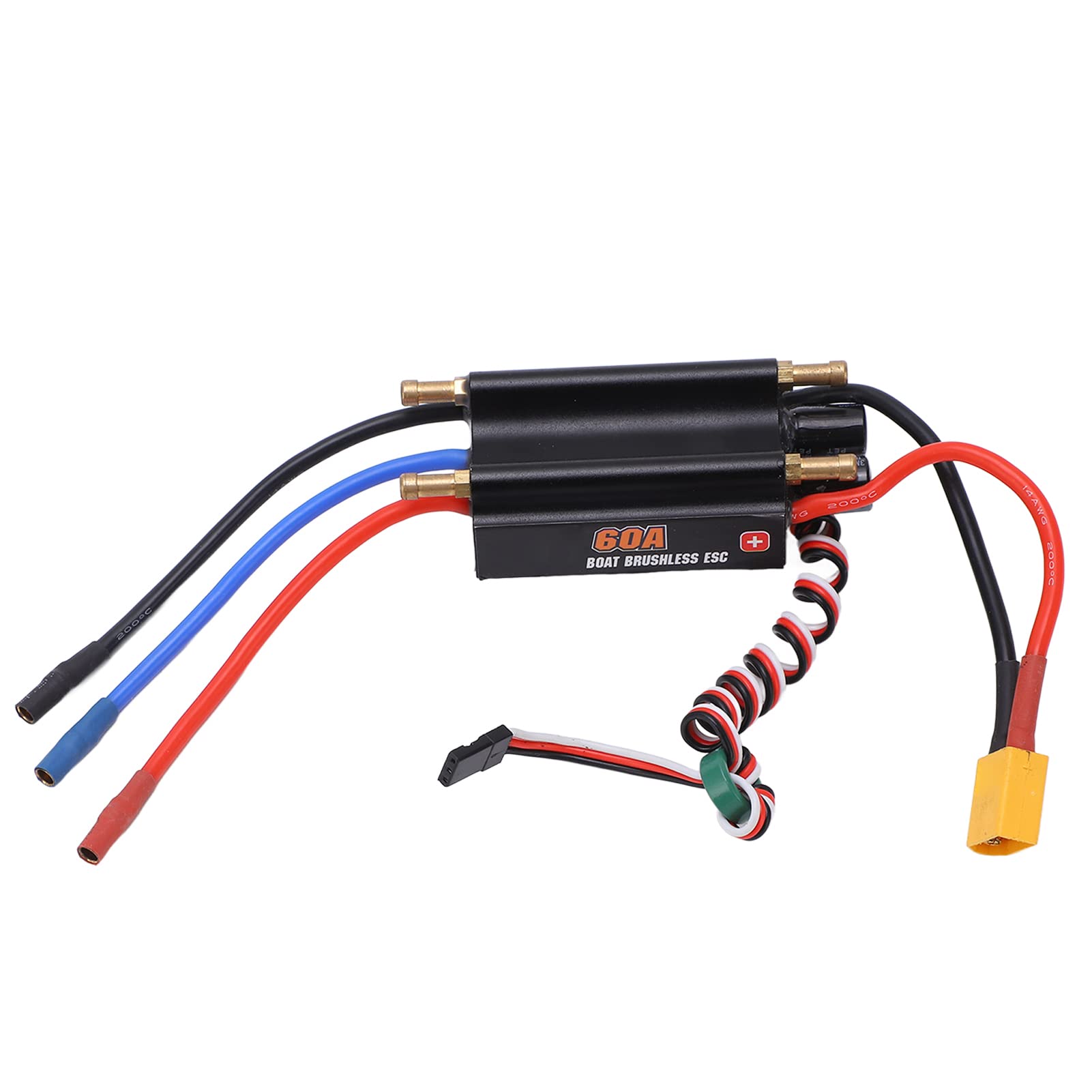 VGEBY Waterproof RC Boat ESC, 60A Brushless Electronic Speed Controller with XT60 Plug BEC Switch Model Aircraft Accessories Model Toy