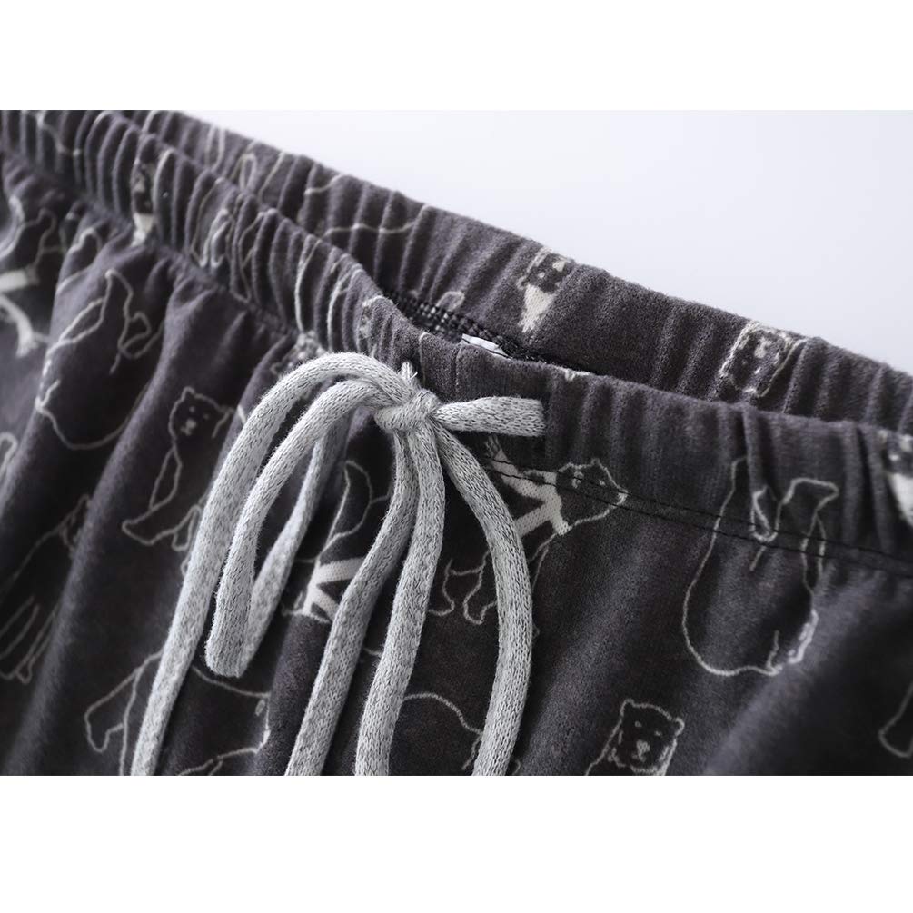 ENJOYNIGHT Women\'s Cotton Pajamas Set 3/4 Sleeve Top & Pants Sleepwear Set Super Soft Loungwear (Bear, Large)