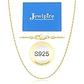 Jewlpire 1.5mm Rope Chain 925 Sterling Silver Chain Necklace for Women, 14K Gold Plated Chain for Women Sturdy Women's Chain Necklaces, 16 18 20 22 24 26 Inch
