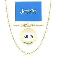 Jewlpire 14K Gold Over Sterling Silver Chain - Italian Box Chain 1.3mm