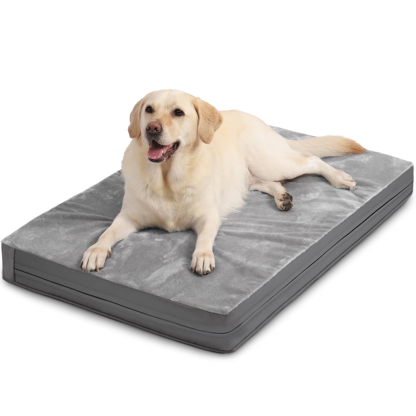 Photo 1 of ***used***Waterproof Dog Beds Large Sized Dogs, Washable Orthopedic Pet Bed with Removable Cover Reversible, Foam Pets Bed Durable Anti-Slip Bottom, 36"x27", Gray