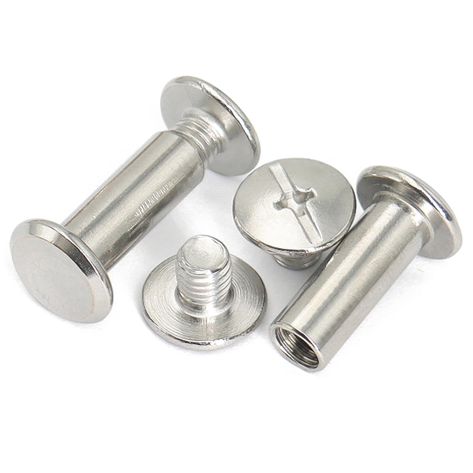 Chicago Screws Binding 60 Sets M2x6mm Stainless Steel Rivet Screws Binding Screws Posts for DIY Leather, Furniture, Decorative Bags, and More