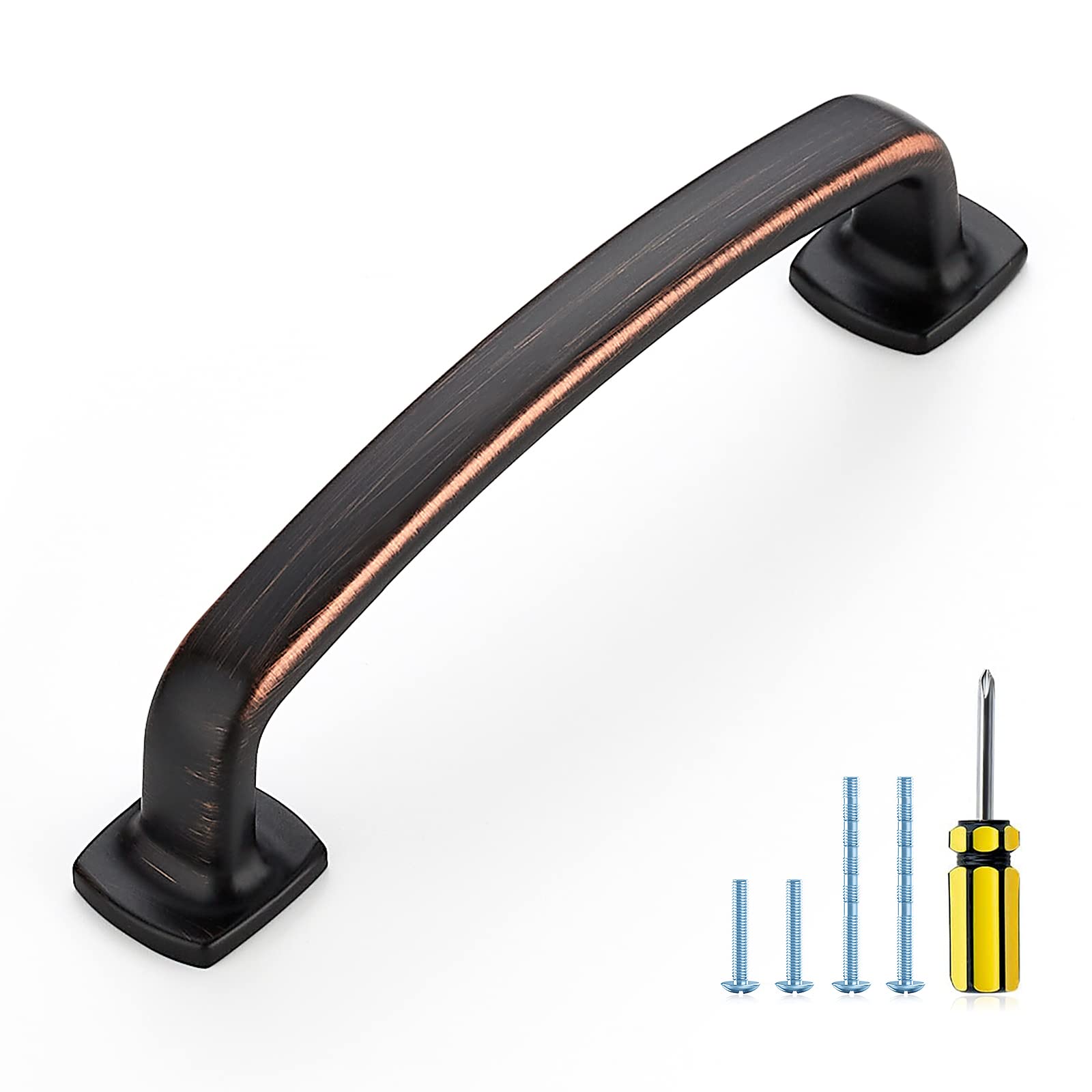 Photo 1 of Ravinte Arch Cabinet Pulls Solid 10 Pack 3-3/4 Inch Oil Rubbed Bronze Kitchen Cabinet Handles Flat Square Foot Curved Drawer Pulls Hardware for Kitchen Cabinet