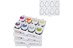 Sanfurney Drop Ink Pad Caddy Mini Stamp Pad Storage Tray Ink Pad Organizer Holder, Stackable, Set of 5 (1 Tray Holds 8 Ink Pads, 40 Total)