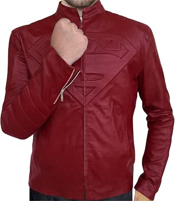 Amazon.com: Tom S.H.I.E.L.D. SuperVILLE Wellingg - Chaqueta de piel roja,  rojo (Maroon red), XXL : Ropa, Zapatos y Joyería