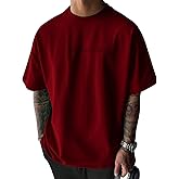 Opomelo Men's Fashion Athletic T-Shirt Oversized Workout Short Sleeve Shirt Casual Crew Neck Cotton Tee