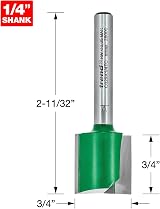 Trend Trend CraftPro Straight Two Flute Router Cutter Bit 1/4 Shank 19.1mm view 3