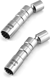 QWORK 2Pcs Thin Wall Spark Plug Socket 14mm 16mm 3/8 Inch 12-Point Magnetic view 7