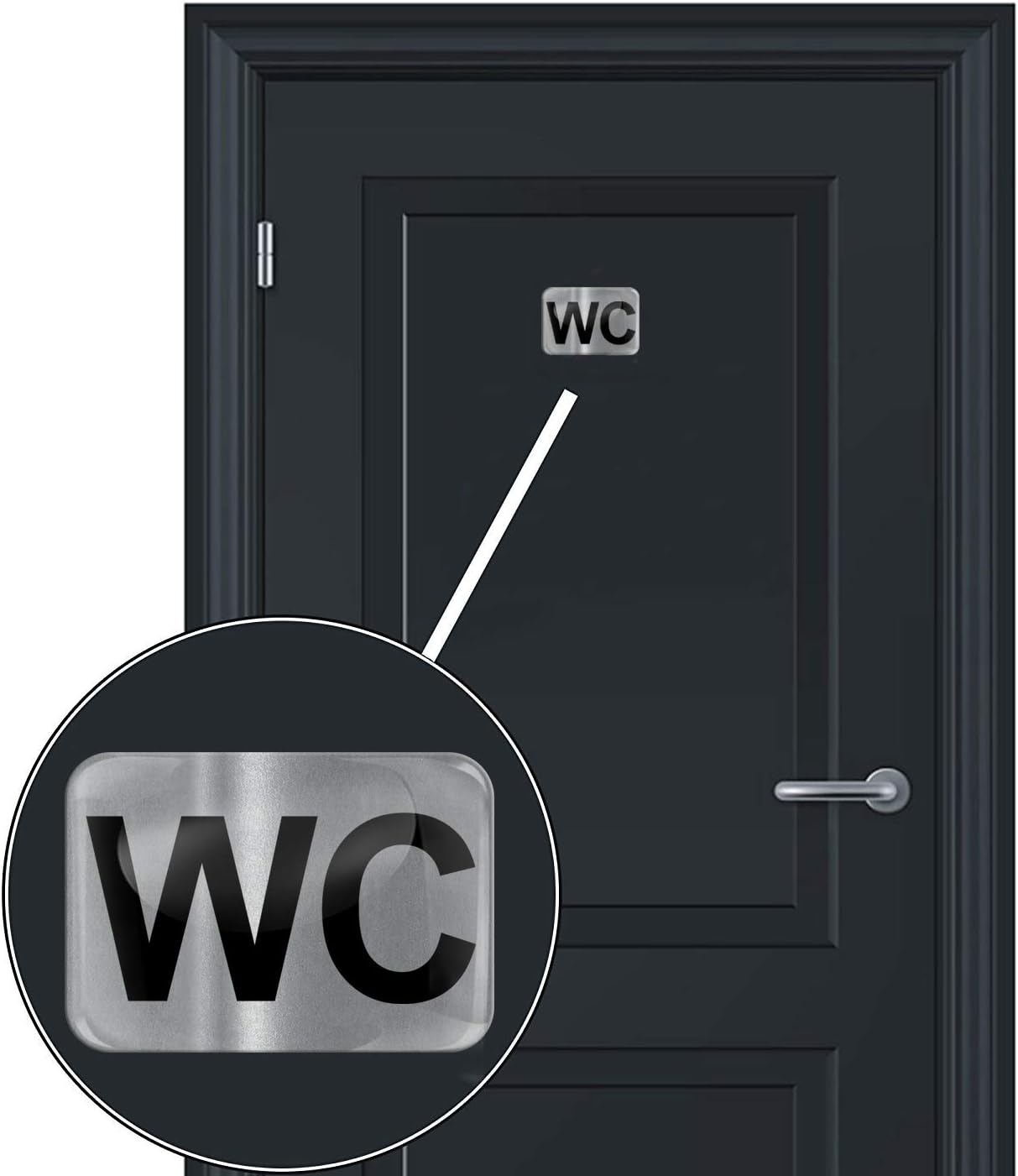 Biomar Labs 1 x 3D Domed Silicone WC Sticker Toilet Restroom Bathroom Men Women Wall Door Home Symbol Sign Decals KS 208 - Image 4