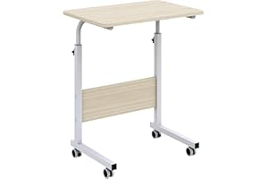 sogesfurniture Mobile Side Table 23.6 Inches Portable Laptop Computer Stand Desk for Bed Sofa,White Maple BHCA-05#1-60MP