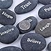 TGS Gems Engraved Inspirational Bulk Faith Black Stones(16 Different Words)
