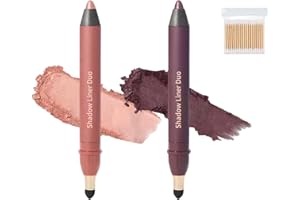 Comsey Freshlus Shadow Liner Duo, 2-in-1 Eyeliner & Eyeshadow, Waterproof and Sweat-Proof, Not Easy to Smudge, Silky and Easy to Apply, Creating Natural Eye Makeup (#01+#02)