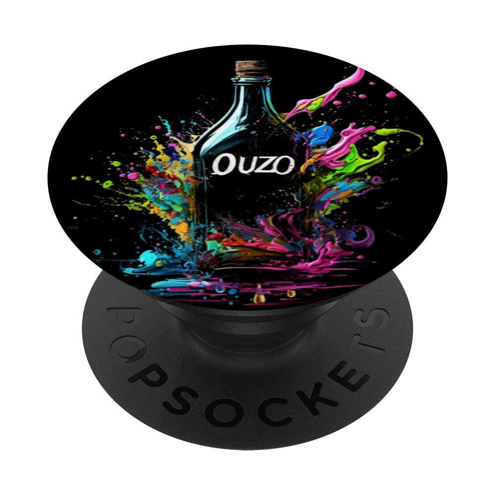 Ouzo Splash Art Greece Greek Liquor Alcohol PopSockets Swappable PopGrip