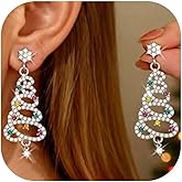 Christmas Earrings for Women Holiday Earrings Christmas Tree Ball Snowflake Candy Bow Dangle Earrings Set for Women Christmas Tree Earrings Festive Jewelry Gifts