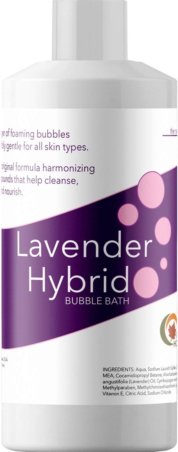 Bubble Bath for Women, Men and Teens - Lavender Hybrid, Gentle, and Safe for Sensitive Skin - With Vitamin E and Aloe Vera, 16 oz.: Health & Personal Care