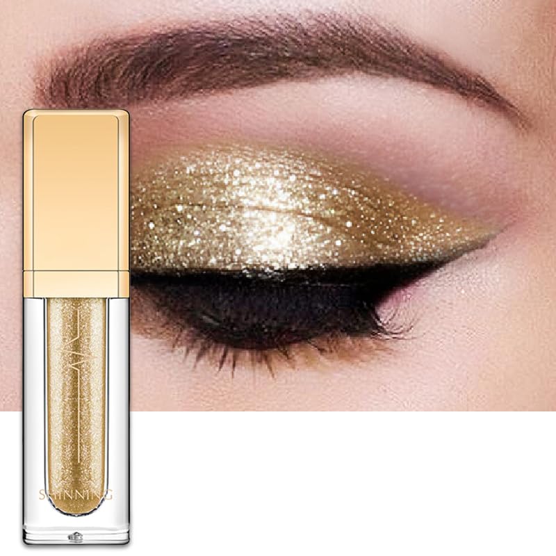Liquid Glitter Eyeshadow & Eyeliner Pen, eyeshadow Stick, Highly Pigmented glitter Eyeliner Shimmer, Diamond Liquid shadow makeup, Quick Drying, Long Lasting, Glitter Eyes Makeup (6#)