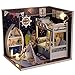 Flever Dollhouse Miniature DIY House Kit Creative Room With Furniture and Glass Cover for Romantic Artwork Gift(Mood For Love&Face The Sky)