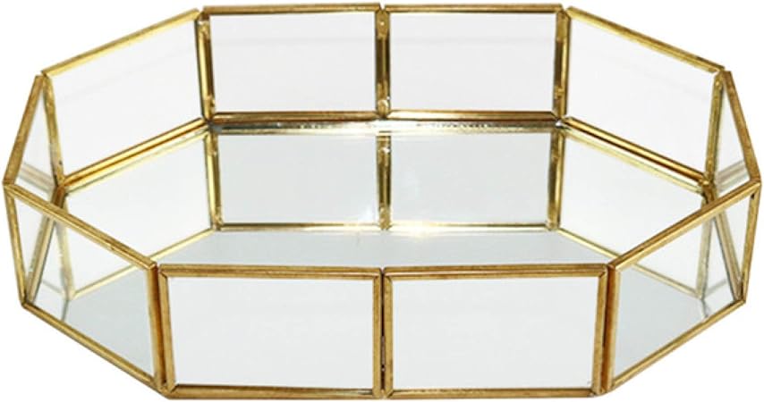 DUKAILIN Schmuck Trayvintage Kosmetik Glas Kommode Tray Board Display