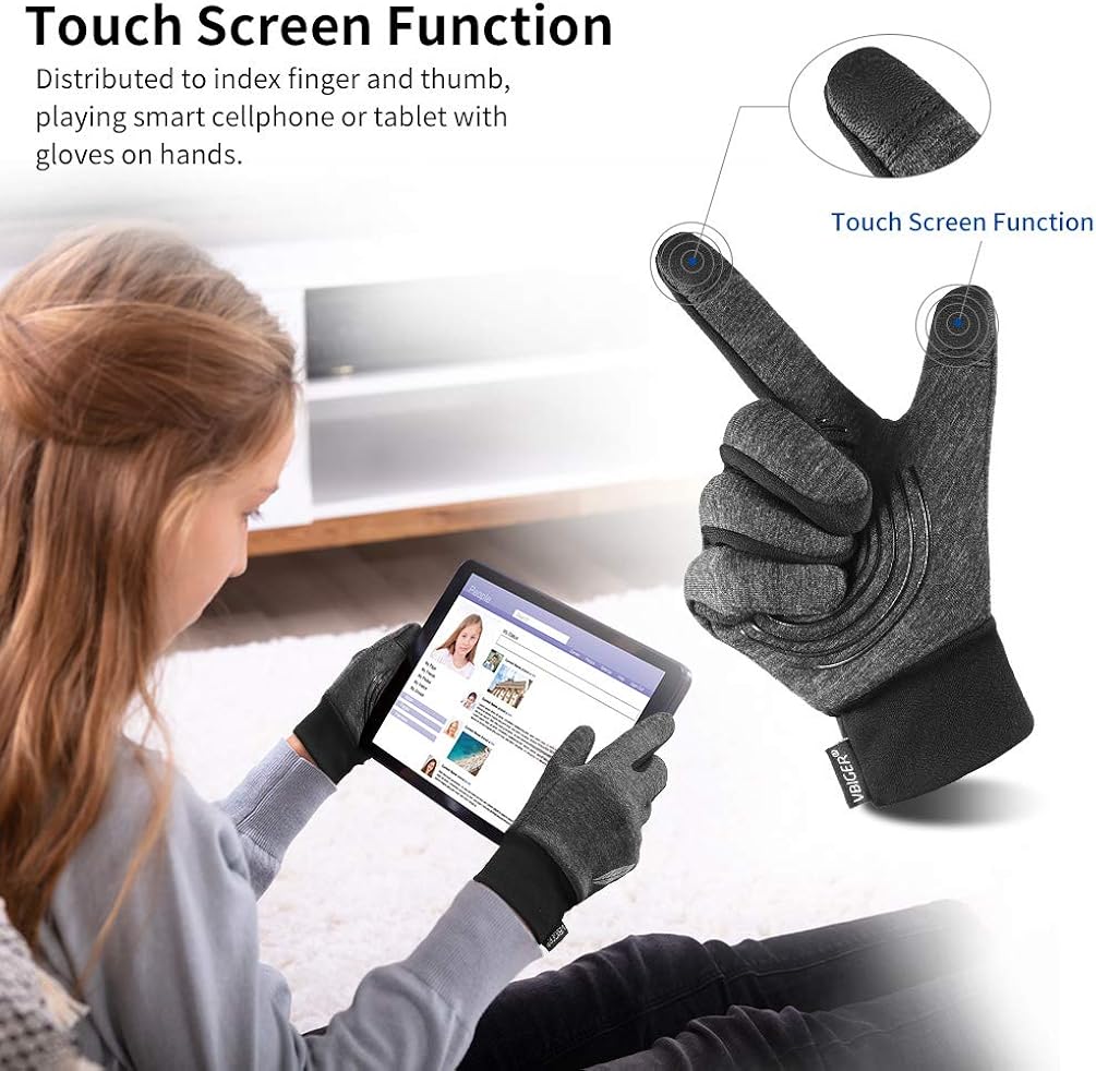 Kids Winter Gloves Boys Girls Anti-Slip Sports Cycling Gloves with Touch Screen: Clothing