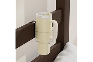 KOXHERO Stanley Cup Holder for Bed (Diameter: 4IN) Drink Holder Water Bottle/Glass Organizer for Dorm Room Bunk Bed Crib, Metal Toddle Bed,Loft Bedside, Headbed, Car,Office Desk Partition