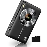 Digital Camera, FHD 1080P Digital Point and Shoot Camera with 16X Zoom Anti Shake, 32GB Card, Compact Small Camera for Boys Girls Kids, Black