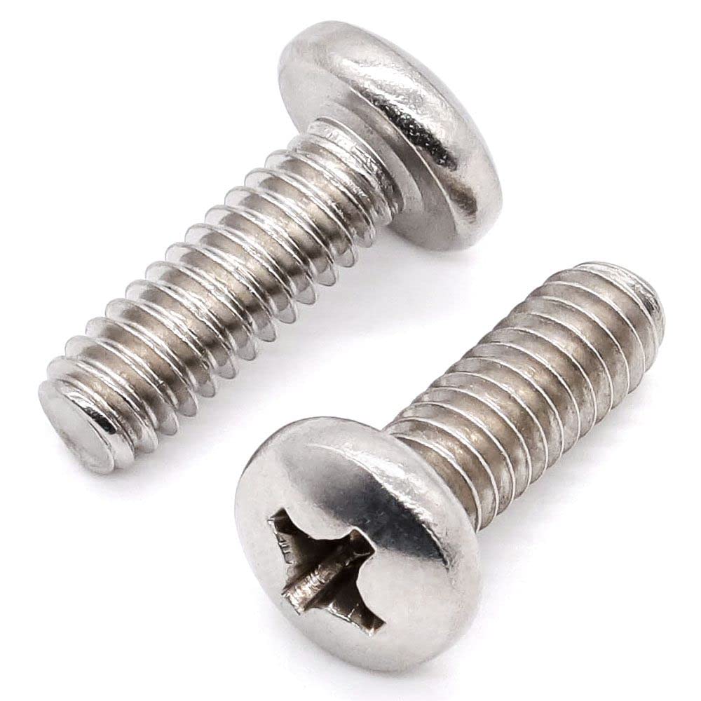 M6-1.0 x 16mm (30 pcs) Pan Head Machine Screws, 304 Stainless Steel 18/46, Full Thread, TV Screws, Connection Bolts, Round Head Phillps Drive
