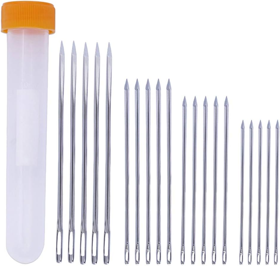 HEALLILY 20 STÜCKE Dreieck Ledernadeln Hand Leathercraft Nadeln zum Nähen Stich mit Flasche