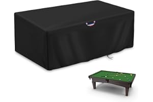 POMER Pool Table Cover - 92 inch Waterproof Table Cover for 7 Foot Snooker Billiard Tables Dustproof 7/8/9 FT Billiard Table Cover - 92x52x32 inch