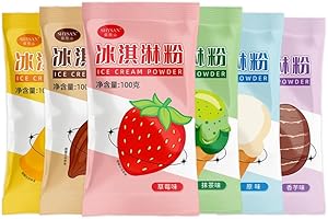 GDFFKS Ice Cream Mix， Kits for Home Ice Cream Makers, Ready in 30 Minutes. 100g Bags, 3.5 Ounces, Six Flavors (Pack of 6) Good Gifts for Christmas Halloween Birthday Party