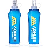 AONIJIE Running Water Bottle 2PCS 500ml/17oz Soft Flask TPU Collapsible Water Bottles, BPA-Free Foldable Leak-Proof Bottle for Hydration Pack, Running Vest, Hiking & Cycling