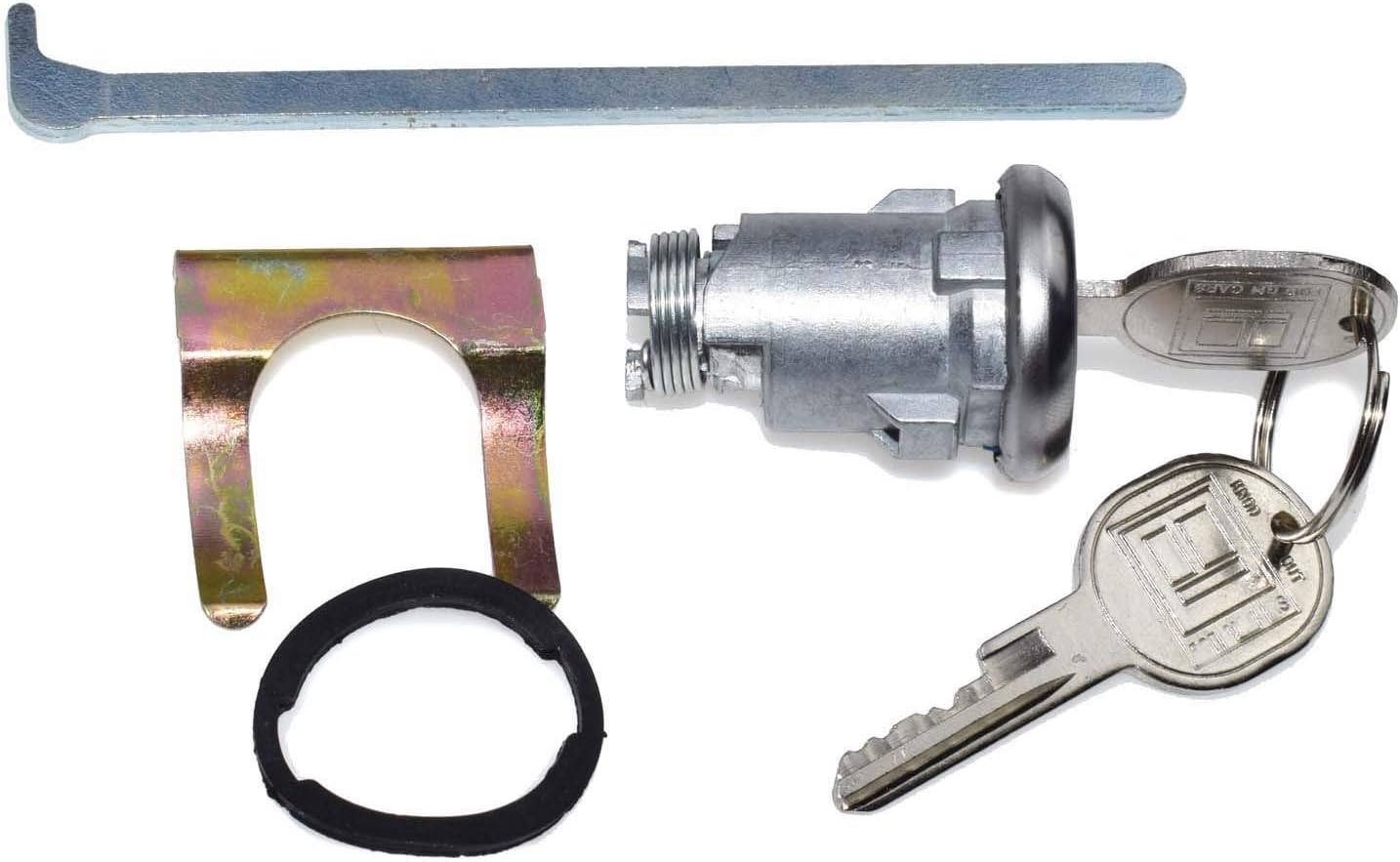 Car Trunk Lock Ribbed Cap Pear Head Key Set For Corvette Impala 605533,TL1575