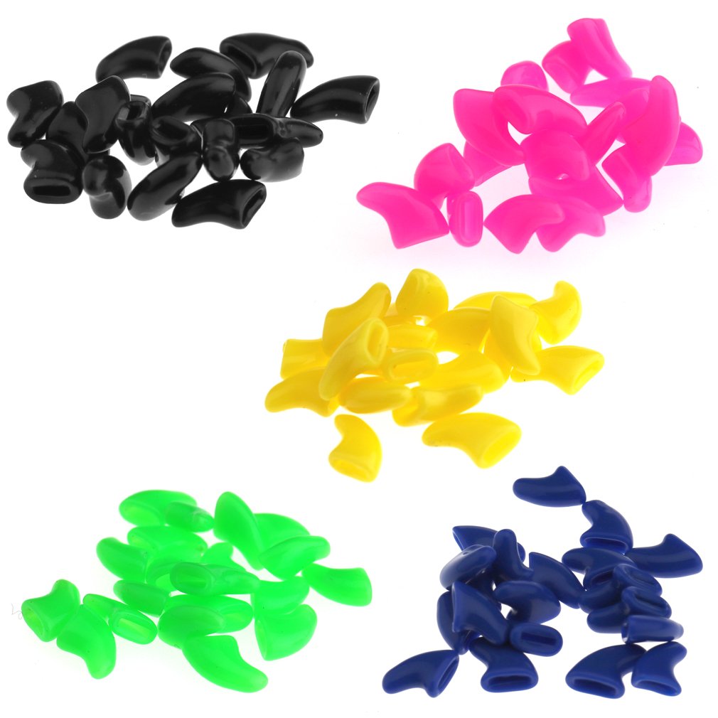 100x Protective Cute Soft Designer Cat Pet Nail Caps Claws Pet Sheath M