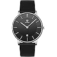 L LAVAREDO Watch for Men, Extremely Thin Mens Watches Minimalist Analog Men's Leather Wrist Watches with Time/Date, Birthday Gift for Men Boyfriend