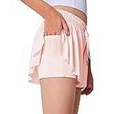 LaBeca Girls Flowy Athletic Shorts Running Tennis Active Butterfly Shorts Double Layer with Pockets Quick-Drying Shorts