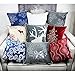 Homey Cozy Applique Gray Velvet Throw Pillow Cover, Merry Christmas Series Reindeer Horn Luxury Soft Fuzzy Cozy Warm Slik Decorative Gift Square Couch Cushion Pillow Case 20 x 20 Inch, Cover Only
