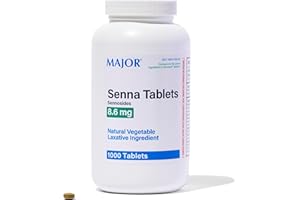 MAJOR Senna 8.6 mg Natural Vegetable Laxative Tablets - Made with Sennosides - 1000-Count (1-Pack)