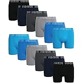 AND1 Mens Boxer Briefs - 12 Pack Sport Soft Performance Compression Underwear Boxers for Men with Contour Pouch, 6" Inseam