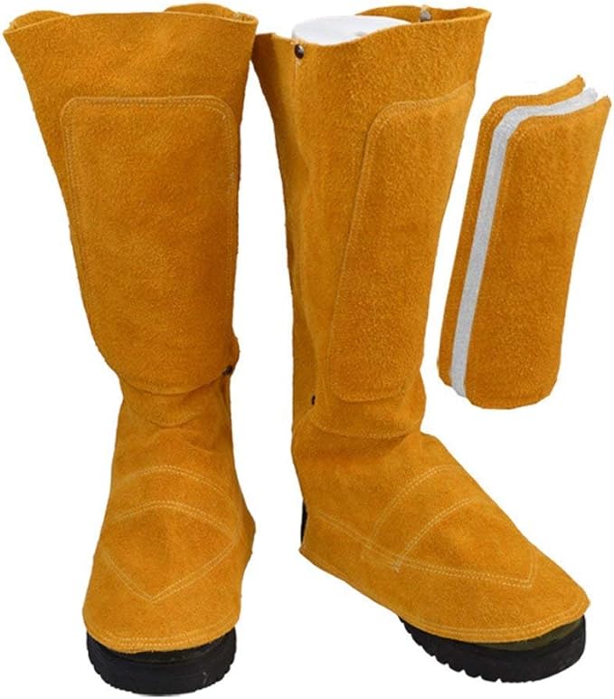 Cowhide Leather Welding Spats Welding Protective Shoes Feet Cover for