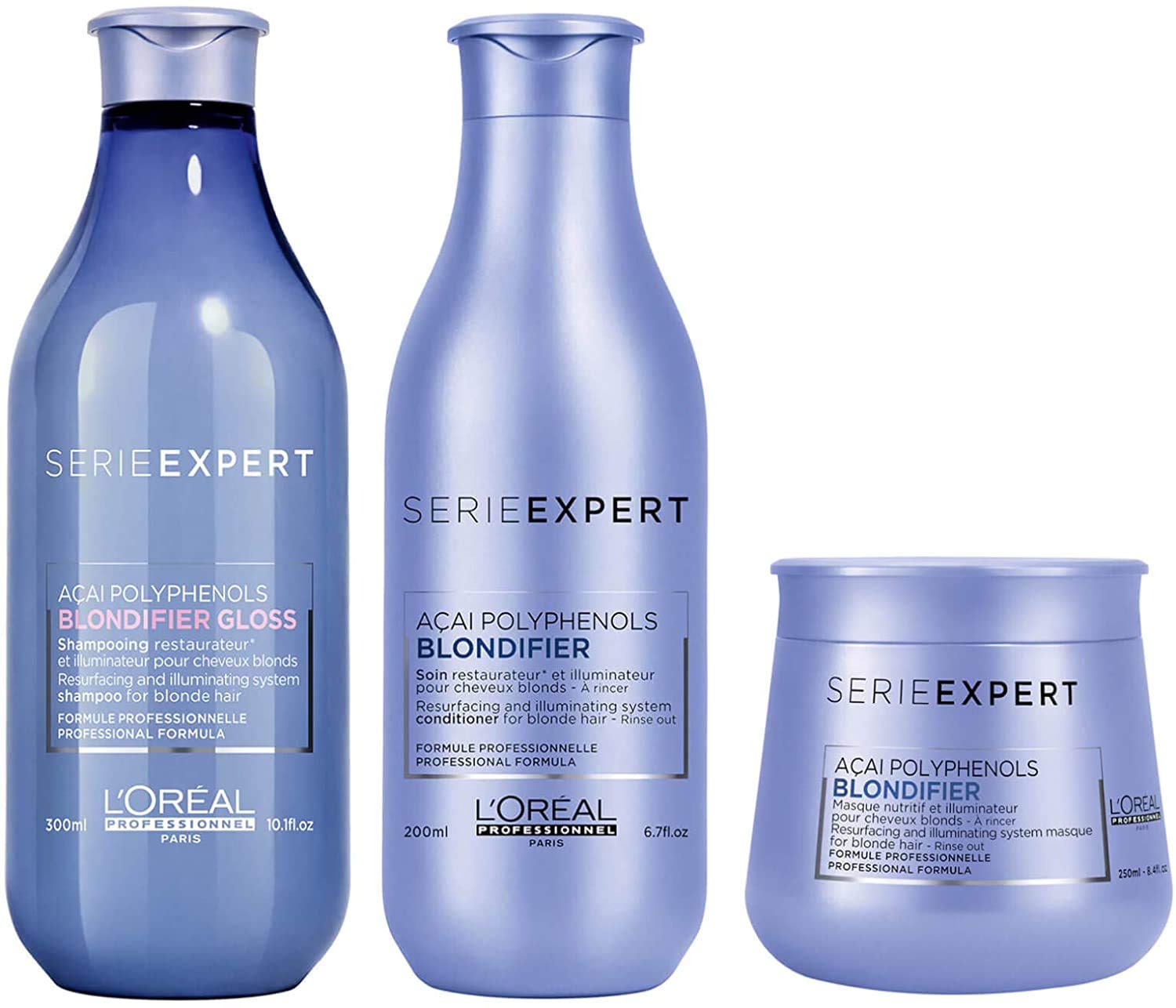 L'Oreal Professionnel Serie Expert Blondifier Shampoo Cool 300ml, Conditioner 200ml & Masque 250ml