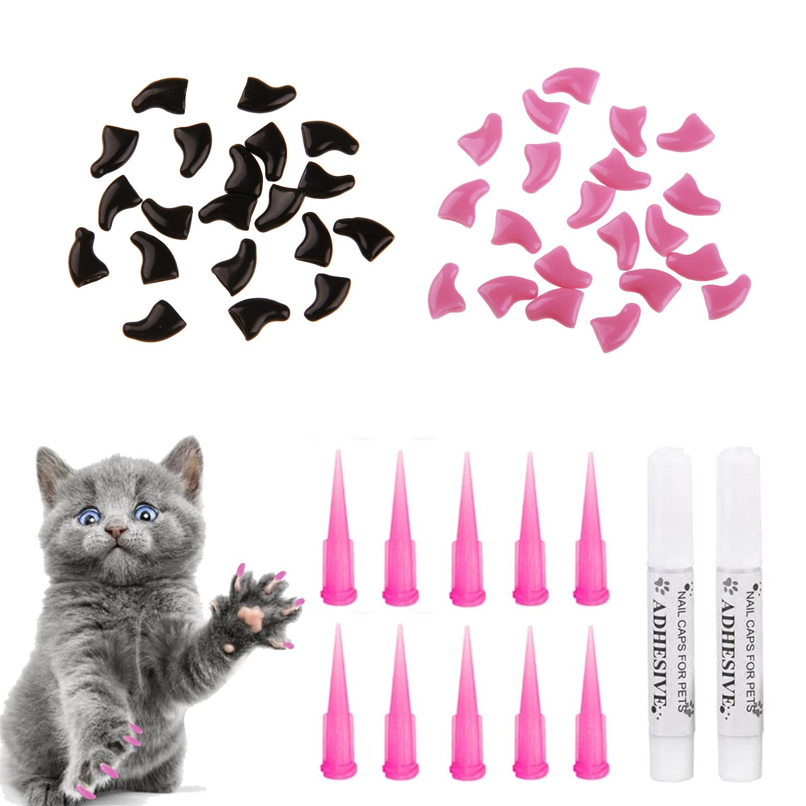 SEMINISMAR Cat Nail Cover Claw Protection, Soft Pet Nail Cap Cover Safe Anti-Scratch Dog Paw Claw Protector Covers Claw Care for Cats Dogs, Size M