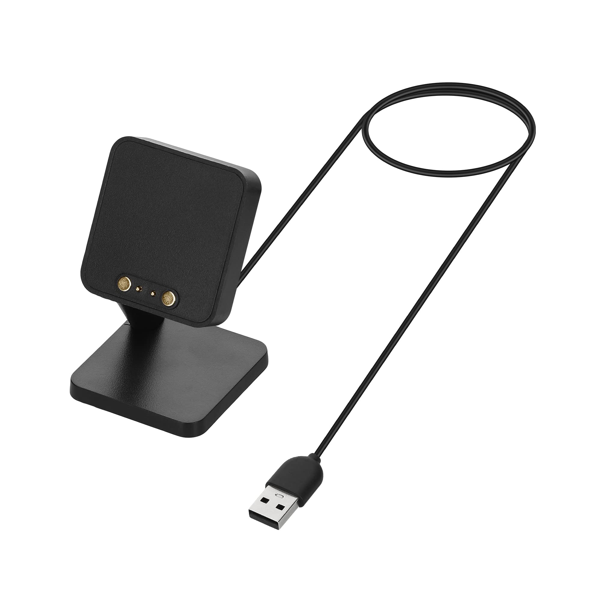 kwmobile Docking Station Compatible with Haylou RT2 LS10 / Solar LS05 / RT LS05S - Charging Charger Cable with Stand - Black
