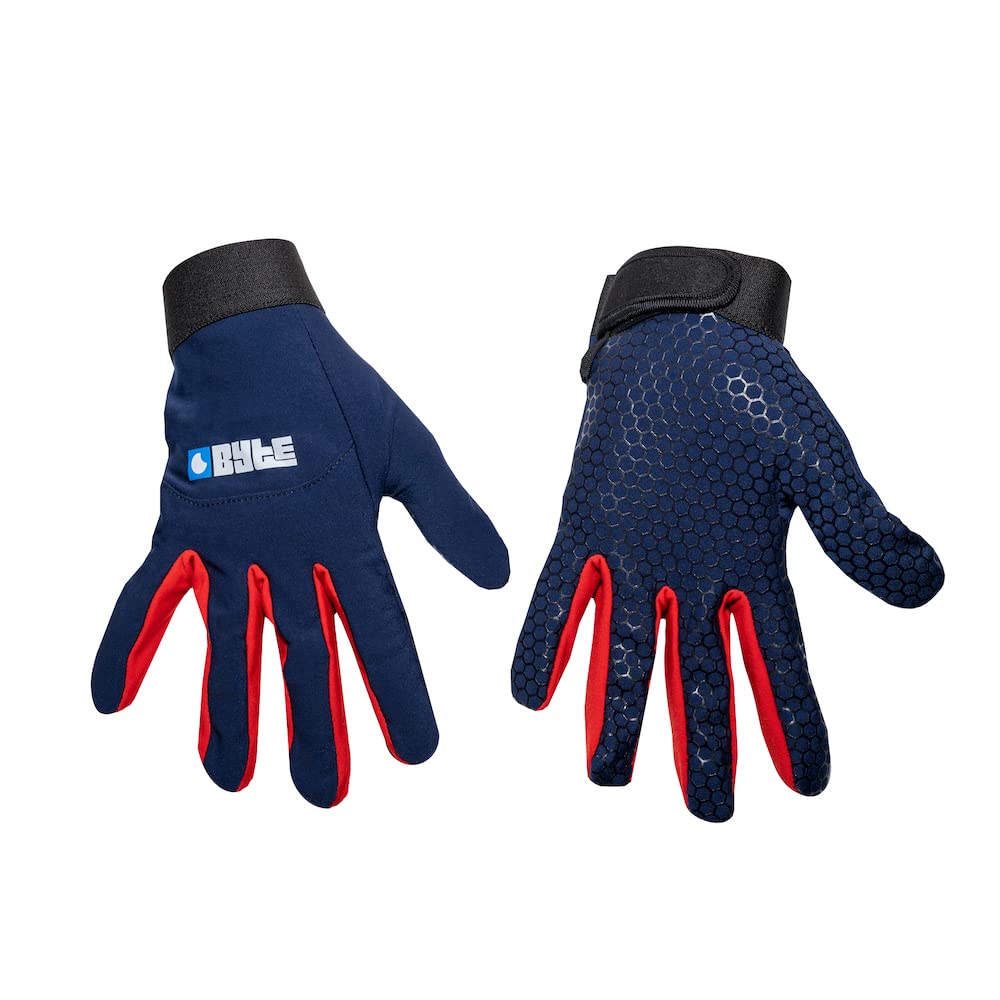 BYTE SKIN HOCKEY GLOVES NAVY RED (XXXS)