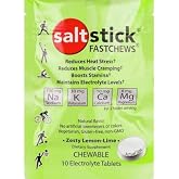 Saltstick Fastchews - 1 Pack of 10 Chewable Electrolytes - Zesty Lemon Lime-1ct