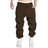 A WATERWANG Men's Sweatpants Casual Cotton Tapered Joggers Athletic Sweat Pants for Men Workout Running with Pockets