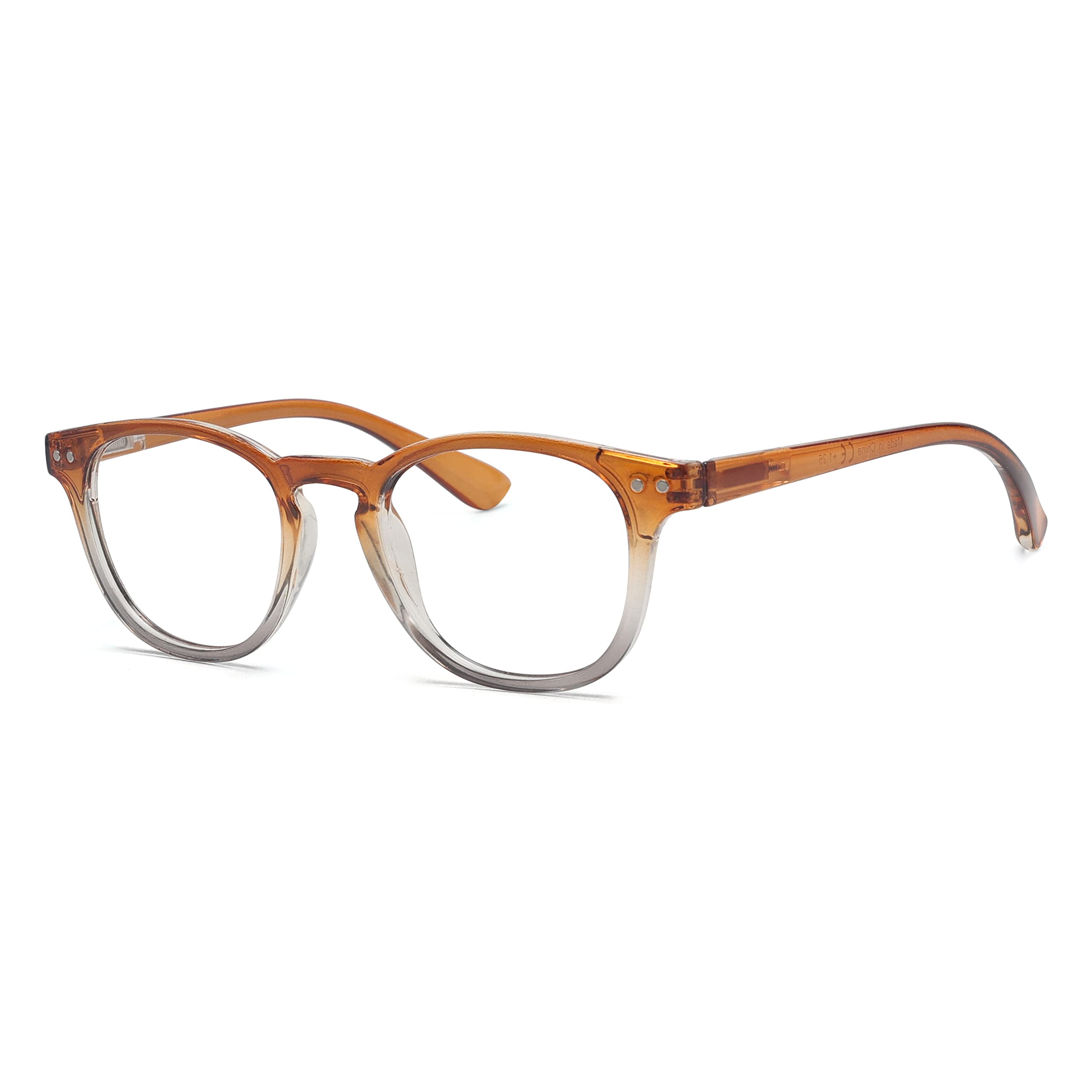 Eyekepper Fashion Readers Womens Reading Glasses (Brown-Clear Frame, 2.00) — image 1