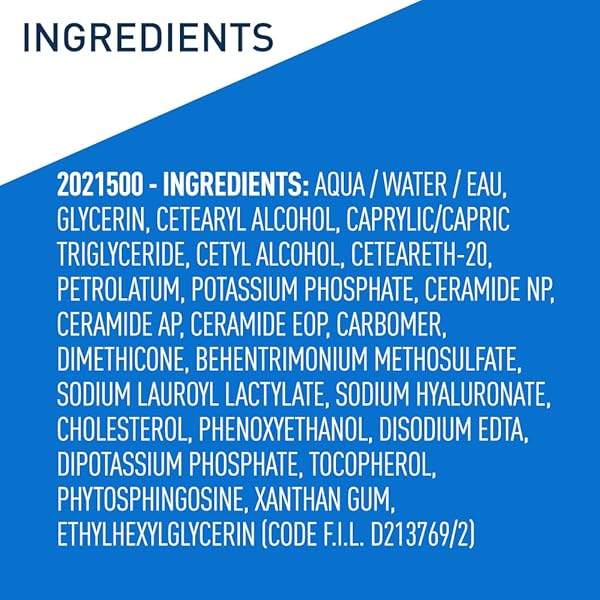 CERAVE MOISTURIZING CREAM, BODY AND FACE MOISTURIZER FOR DRY SKIN, BODY CREAM WITH HYALURONIC ACID AND CERAMIDES, DAILY MOISTURIZER, OIL-FREE, FRAGRANCE FREE, NON-COMEDOGENIC, 19 OUNCE